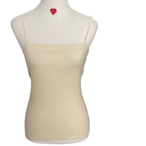 Vintage Calida made in Switzerland Cotton Lace Trim Camisole Top